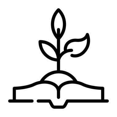 Filizlenmeyi gösteren modern çizgi simgesi