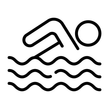 Yüzmenin yaratıcı olarak dizayn edilmiş doğrusal simgesi