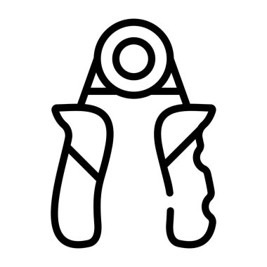 An editable linear icon of hand gripper