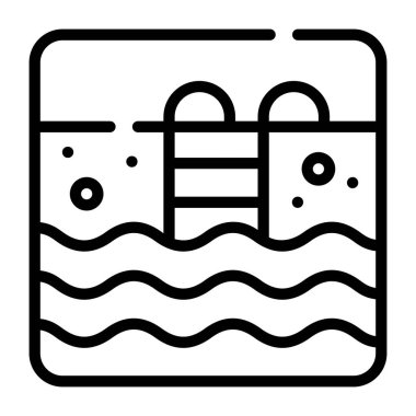 Yüzme havuzunun bu modern doğrusal simgesini kontrol et