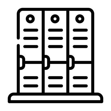 Jimnastik dolaplarının doğrusal simgesi premium kullanıma hazır
