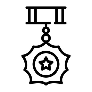 Askeri rozet çizgisi ikonu tasarımı