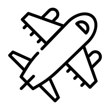 Bir uçağın modern çizgi simgesi