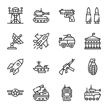 Askeri Satır Simgeleri Seti