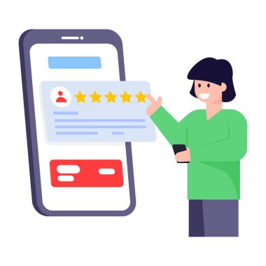 Online reytinglerin düzenlenebilir düz çizimi