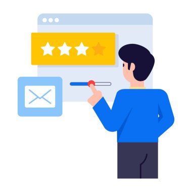 Müşteri değerlendirmesinin düz bir çizimi