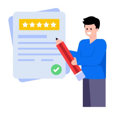 Geri besleme anketinin düz illüstrasyonunu kullanmaya hazır