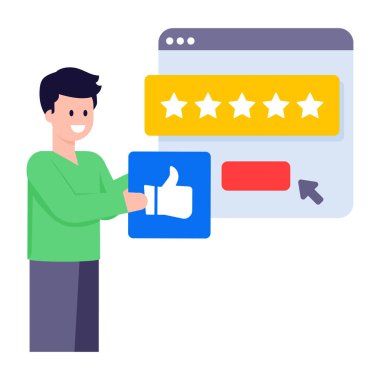 Web sitesi derecelendirmesi düz illüstrasyon kullanıma hazır