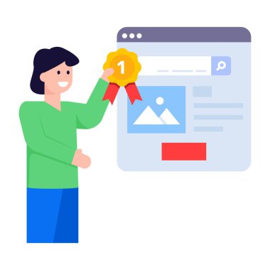 Ödüllü web sitesinin düzenlenebilir düz tasarımı