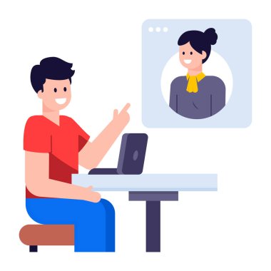 Çevrimiçi sohbet düz illüstrasyon vektörü