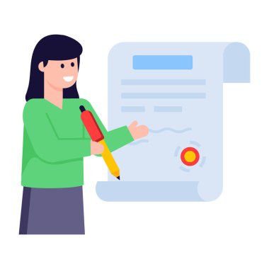 Düz beyannameli bir kadın.