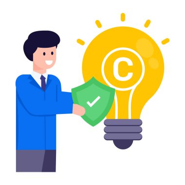 Bir telif hakkı ihlali düz çizim vektörü