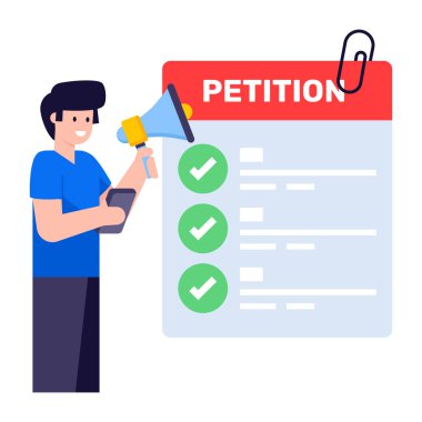 Son moda düz illüstrasyon dilekçesi