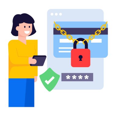 Güvenli ödeme dairesi tasarımı simgesi