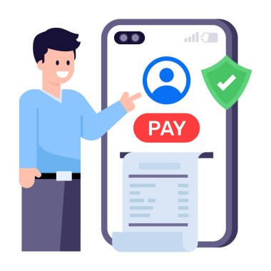 Bir fatura düz vektör çizimi