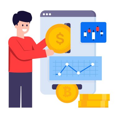 Borsa düz vektörünün bir çizimi