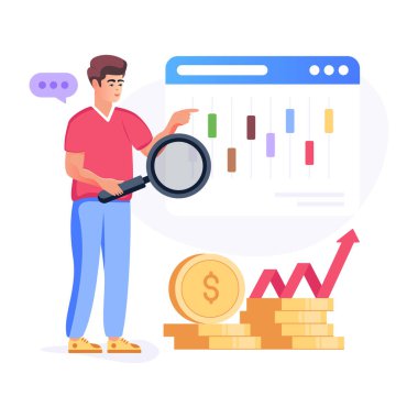 Finansal pazarlama düz vektör indirmesi