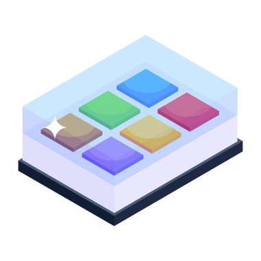 Suluboya setinin kullanışlı bir izometrik simgesi