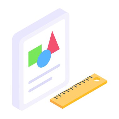 Geometri çiziminin modern izometrik simgesi