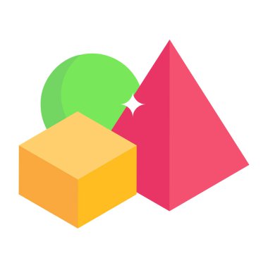 Geometrik şekillerin izometrik simgesini indir