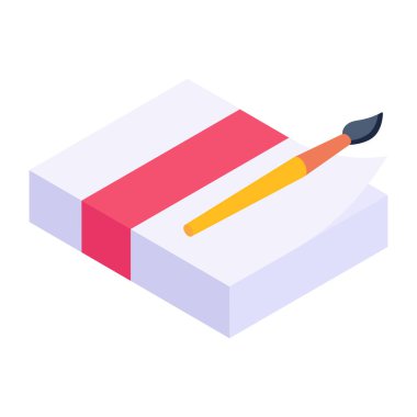 Resim kağıtlarının izometrik simgesine bak