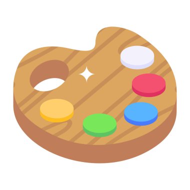 Renk paletinin büyüleyici izometrik simgesi