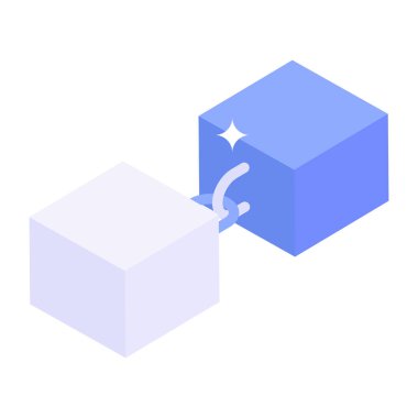 Bağlı bloklar, engelleme zinciri bağlantısı izometrik simgesi