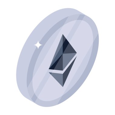 Ethereum simgesi 3d biçiminde dizayn edildi