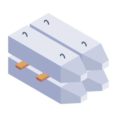 Beton yığının iyi tasarlanmış izometrik simgesi