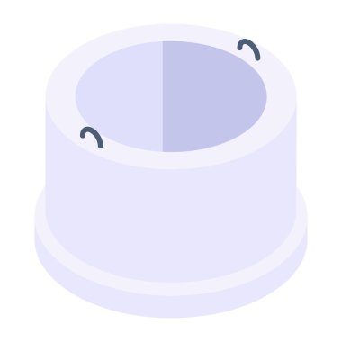 Beton borunun kullanışlı izometrik simgesi