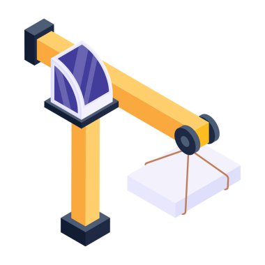İnşaat alanının iyi tasarlanmış bir izometrik simgesi