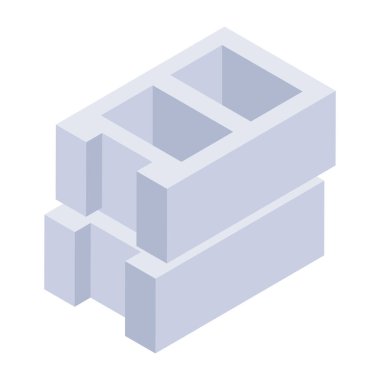 Beton sütunların özelleştirilebilir izometrik simgesi