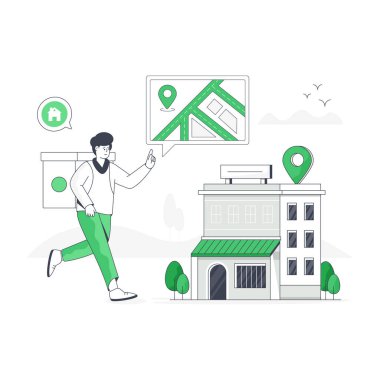 Modern el yapımı yemek dağıtımının düz çizimi