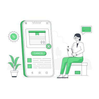 İptal sırasının düz resimlemesini indir