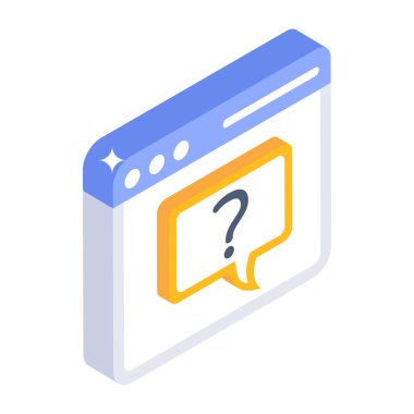 Çevrimiçi sorgulama izometrik simgesi kullanışlı ve özelleştirilebilir