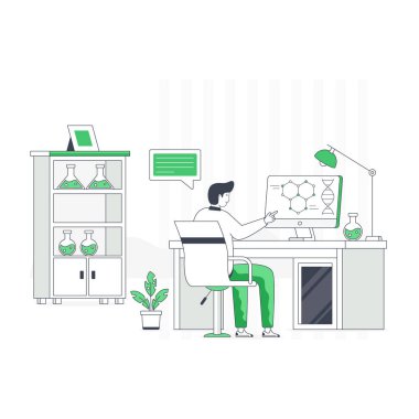 Düz biçimli bilim web sitesi illüstrasyonu