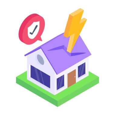 Afet sigortası simgesi 3D biçiminde