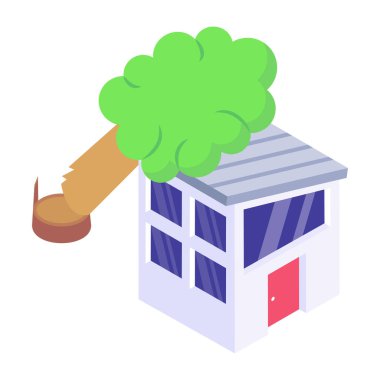 Ev hasarının birinci derece izometrik simgesi