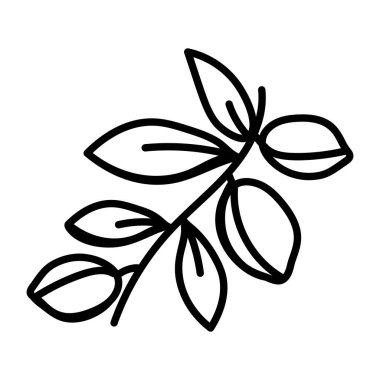 Yapraklı bitki karalama ikonu tasarımı