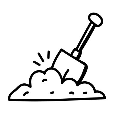 Modern el çizimi bahçe ikonu