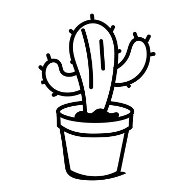 Bir kaktüs el çizimi ikonu.