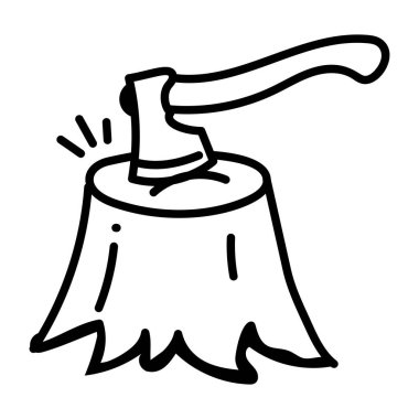 Düzenlenebilir ağaç kesme vektörünün simgesi