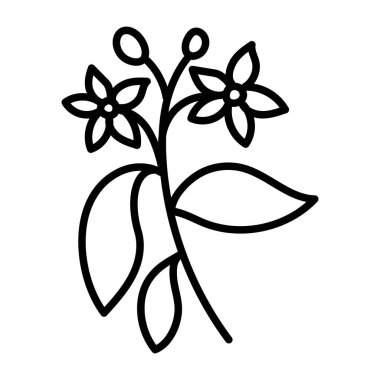 Madalyalı bir bitki el çizimi vektörü simgesi