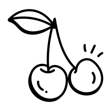 Çift ya da kiraz karalama simgesi tasarımı