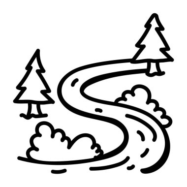 Otoyol karalama simgesinin yanındaki ağaçlar