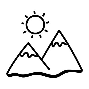 Bir tepe manzarası karalama simgesi indirmesi