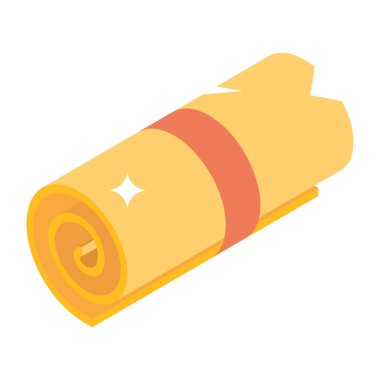 Düzenlenebilir bir kağıt haritası izometrik simge tasarımı