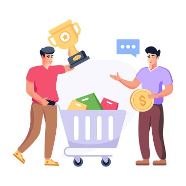 Özel bir teklifin ilgi çekici düz çizimi