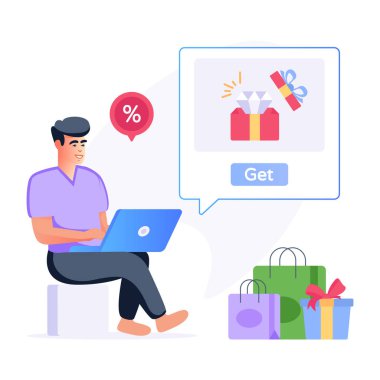 Çevrimiçi indirim illüstrasyonuName