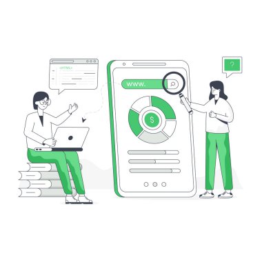 Anahtar sözcükler araştırmasının düzenlenebilir düz çizimi